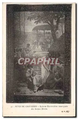 Cartes postales Puvis de Chavannes Sainte Genevieve marquee du Sceau Divin