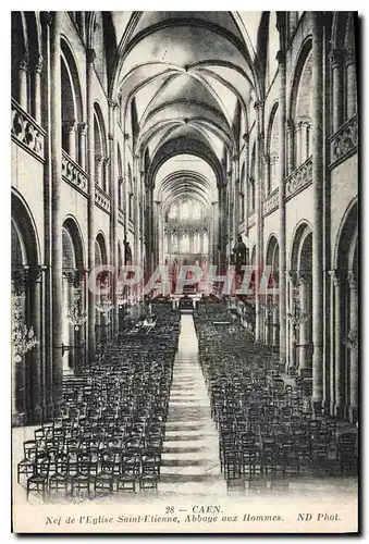 Cartes postales Caen Nef de l'Eglise Saint Etienne Abbaye aux Hommes