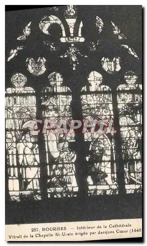 Cartes postales Bourges Interieur de la Cathedrale Vitrail de la Chapelle St Ursin erigee par Jacques Coeur