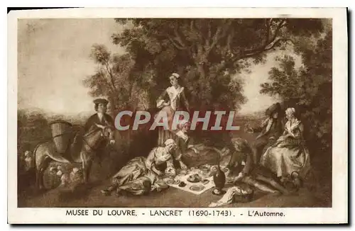 Cartes postales Musee du Louvre Lancret 1690 1743 L'Automne