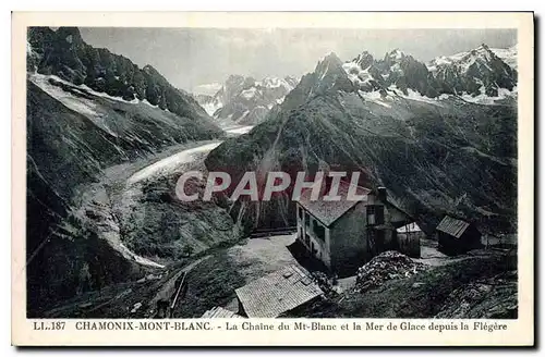 Ansichtskarte AK Chamonix Mont Blanc la chaine du Mt Blanc et la mer de Glace depuis la Flegere