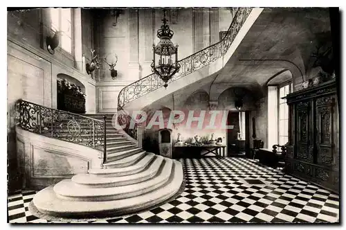 Moderne Karte Chateau d'Anet eure et Loir vestibule d'entree et grand escalier construit par Duc de Vendome