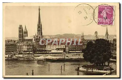 Ansichtskarte AK Rouen Seine Inferieure Panorama sur la Cathedrale St Maclou et St Ouen