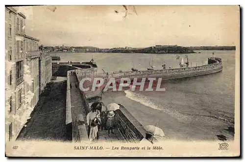 Ansichtskarte AK Saint Malo les Remparts et le Mole