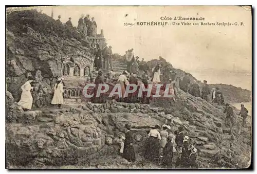 Ansichtskarte AK Cote d'Emeraude Rotheneuf une une visite aux rochers Sculptes