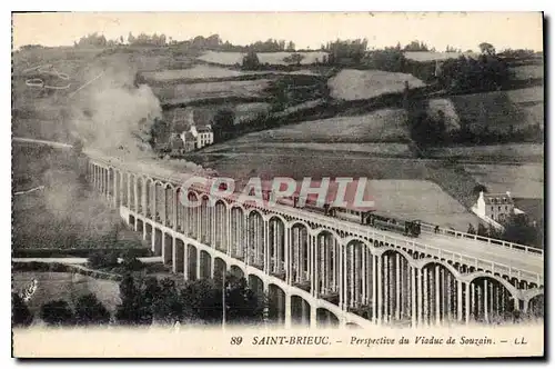 Ansichtskarte AK Saint Brieuc Perspective du Viaduc de Souzain  Train a vapeur