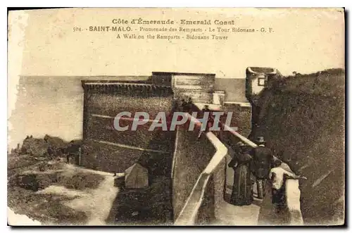 Cartes postales Cote d'Emereude Emerald Coast Saint Malo Promenade des Remparts Le Tour Bidonane