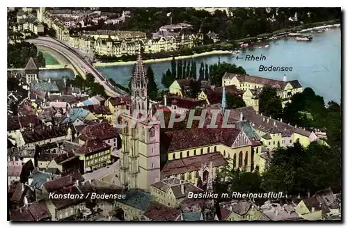 Cartes postales Konstanz Bodensee Basilika m Rheinausflub