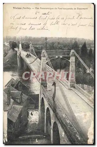 Ansichtskarte AK Vivoin Sarthe Vue Panoramique du Pont suspendu de Beaumont