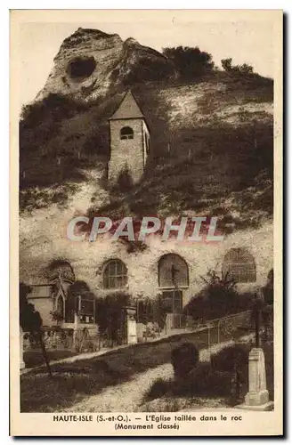 Cartes postales Haute isle l'Eglise taillee dans le roc Monument classe