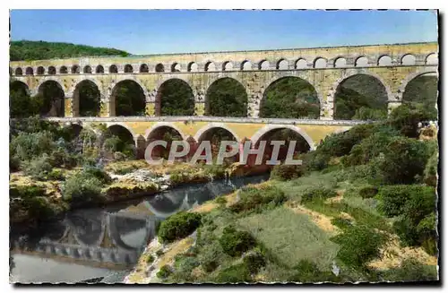 Cartes postales moderne Le pont du gard Aqueduc Romain Agrippo fendre de l'Empereur Auguste charge de la direction des t