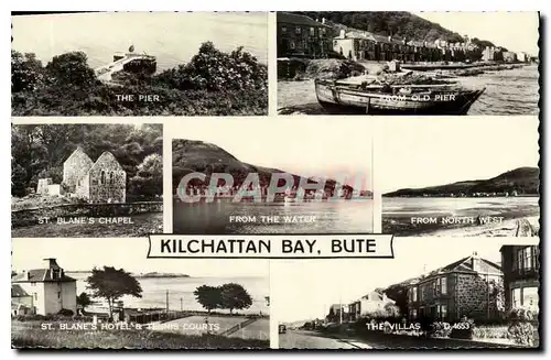 Cartes postales The Pier from old Pier St Blane's Chapel from the water from North West Blane's hotel and tennis