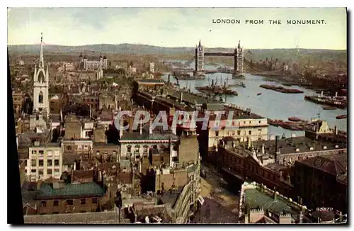 Cartes postales London from the Monument piccadilly circus by night houses of parlaiment a river thamcs by night