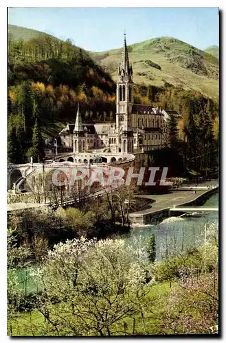 Cartes postales moderne Lourdes La Basilique et le Gave