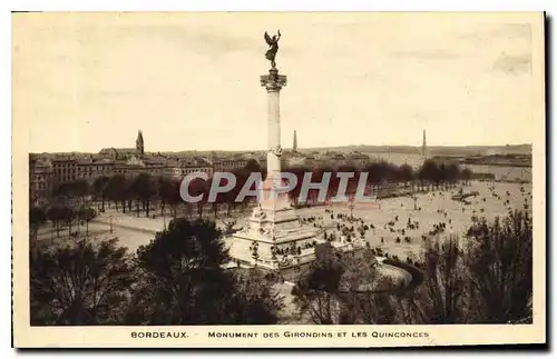 Ansichtskarte AK Bordeaux Monument des Girondins et les Quinconces