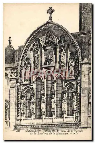 Ansichtskarte AK Vezelay la grande Verriere de la facade de la Basilique de la Madeleine