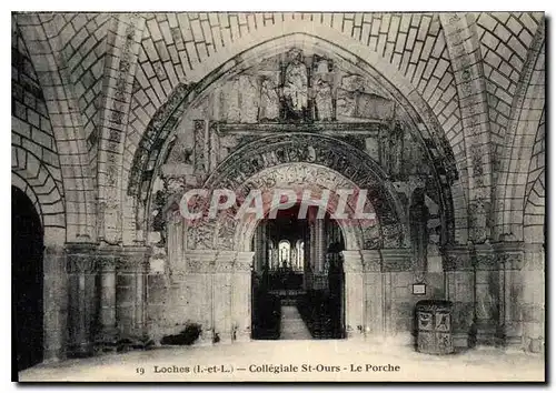 Ansichtskarte AK Loches Collegiale St Ours le Porche