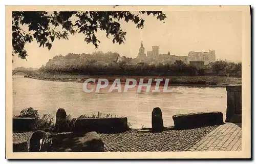 Cartes postales Avignon le Rhone et le chateau des Papes