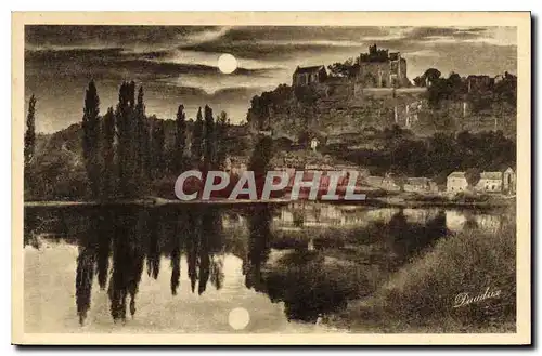 Ansichtskarte AK La Dordogne Pittoresque Chateau Feodal de Beynac et Village en Sarladais Clair de Lune