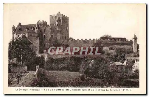 Ansichtskarte AK La Dordogne Pittoresque Vue de l'entree du Chateau Feodal de Beynac en Sarladais