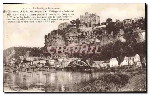 Ansichtskarte AK La Dordogne Pittoresque Chateau Feodal de Beynac et Village en Sarladais