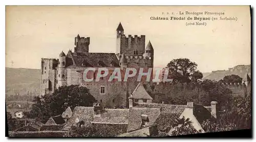 Cartes postales La Dordogne Pittoresque Chateau Feodal de Beynac en Sarladais cote Nord