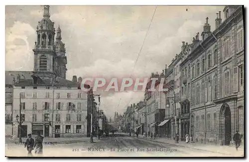 Cartes postales Nancy La Place et Rue Saint Georges