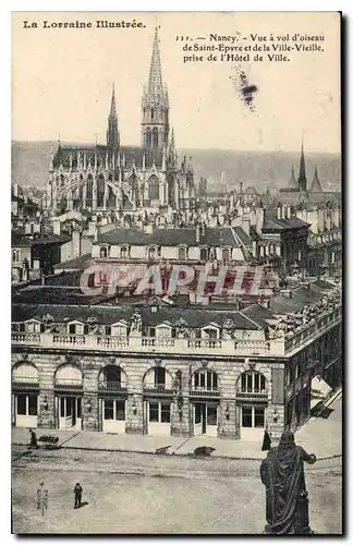 Cartes postales Nancy Vue a vol d'oiseau de Saint Epvre et de la Ville Vieille