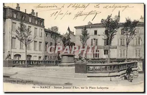 Cartes postales Nancy Statue Jeanne d'Arc sur la Place Lafayette