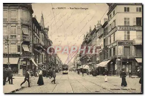 Cartes postales Nancy Rue Saint George Tramway Pharmacie Maison Grand