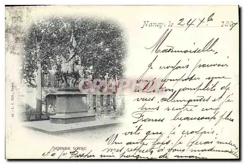 Cartes postales Nancy le 24th 1898 Jeanne D'Arc