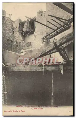 Cartes postales Nancy Bombardement des 9 10 Septembre 1914 Rue Didion