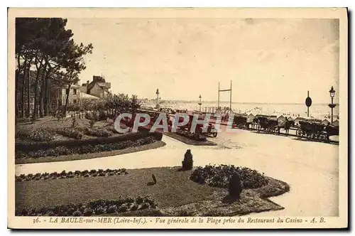 Ansichtskarte AK La Baule sur Mer Loire Inf Vue generale de la Plage prise du Restaurant du Casino