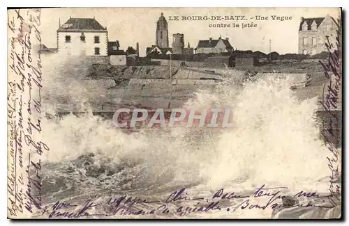 Cartes postales Le Bourg de Batz Une Vague contre la jetee