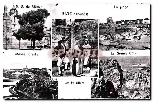 Ansichtskarte AK Batz sur Mer La Plage Notre Dame du Murier La Grande Cote Marais salants Les Paludiers