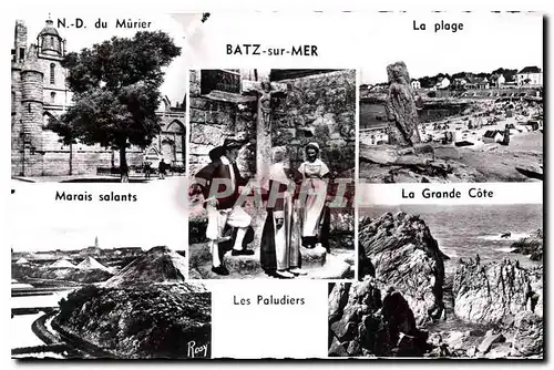 Cartes postales Batz sur Mer La Plage Notre Dame du Murier La Grande Cote Marais salants Les Paludiers