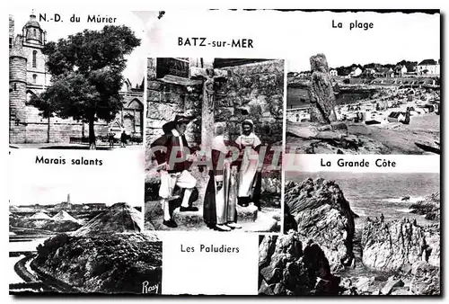 Ansichtskarte AK Batz sur Mer La Plage Notre Dame du Murier La Grande Cote Marais salants Les Paludiers