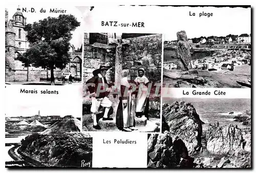 Cartes postales Batz sur Mer La Plage Notre Dame du Murier La Grande Cote Marais salants Les Paludiers