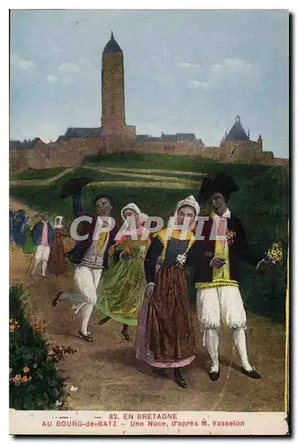 Cartes postales En Bretagne Au Bourg de Batz Une noce Mariage Vasseton