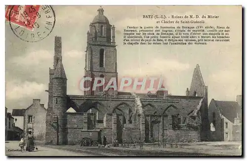 Cartes postales Batz Ruines de Notre Dame du Murier et Clocher de Saint Guenole