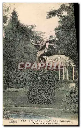 Cartes postales Statue du Chien de Montargis Jardin de l'Hotel de ville