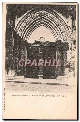 Cartes postales Aix en Provence Portes de la Cathedrale XV Siecle