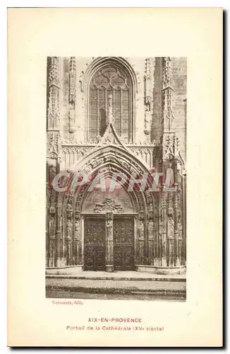 Ansichtskarte AK Aix en Provence Portail de la Cathedrale XV siecle