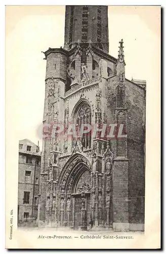 Ansichtskarte AK Aix en Provence Portail Cathedrale Saint Sauveur