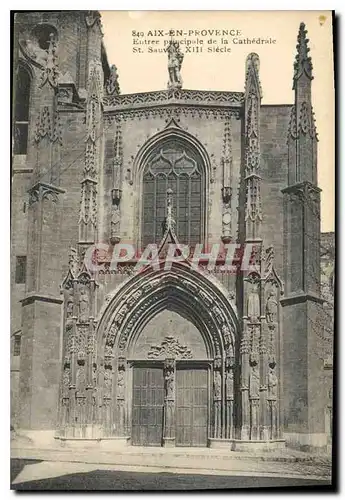 Cartes postales Aix en Provence Entree principale de la Cathedrale St Sauveur XIII Siecle