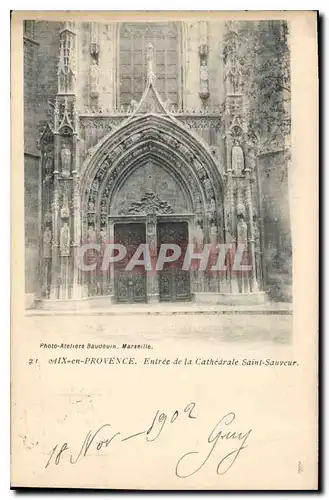 Cartes postales Aix en Provence Entree de la Cathedrale Saint Sauveur