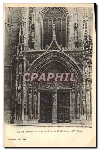 Ansichtskarte AK Aix en Provence portail de la Cathedrale XV siecle