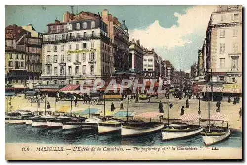 Cartes postales Marseille l'entree de la Cannebiere Bateaux