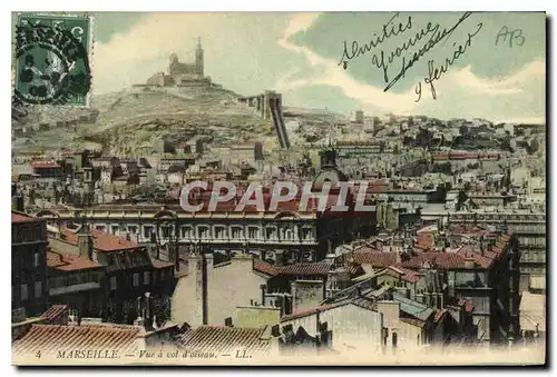 Cartes postales Marseille vue a vol d'oiseau