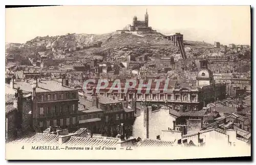 Cartes postales Marseille Panaroma vu a vol d'oiseau